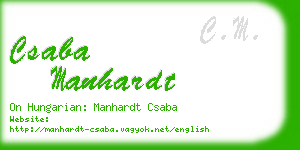 csaba manhardt business card